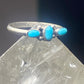 Turquoise Ring petite point southwest pinky sterling silver women girl df