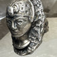 Face ring figurative heavy size 7.75  snake sterling silver women
