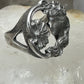 Face ring figurative Art Deco floral flower band  size 7 sterling silver women