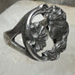 Face ring figurative Art Deco floral flower band  size 7 sterling silver women