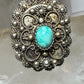 Boho poison ring size 8.50  floral band sterling silver women