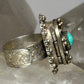 Boho poison ring size 8.50  floral band sterling silver women