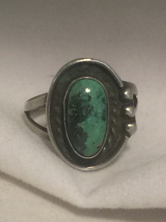 Navajo Turquoise Ring Sterling Silver Vintage Tribal Southwest  Size 5.75