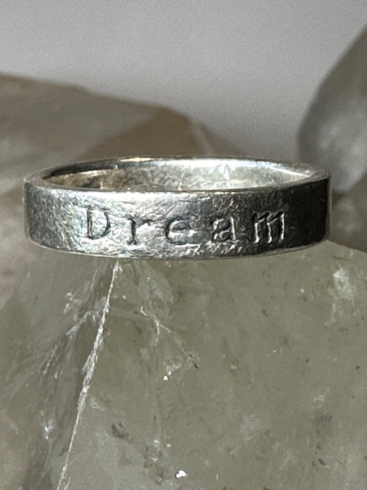 Dream ring size 6.50 words band Dream sterling silver women