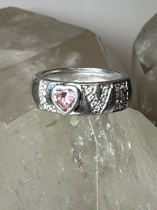 Love ring size 6.75 words band Valentine sterling silver women