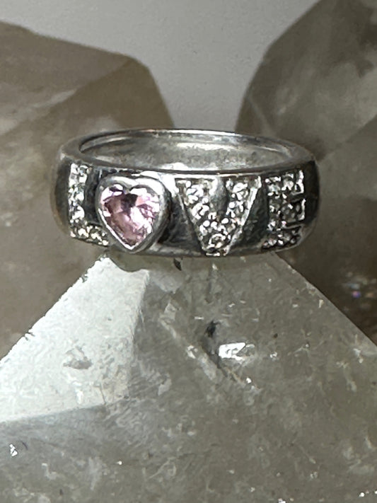 Love ring size 6.75 words band Valentine sterling silver women