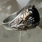 Black Hills Gold ring size 6.75 onyx band  sterling silver women