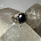 Black Hills Gold ring size 6.75 onyx band  sterling silver women