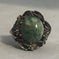 Vintage Sterling Silver Green Stone Ring  Art & Craft Movement  Size 7  8.2g