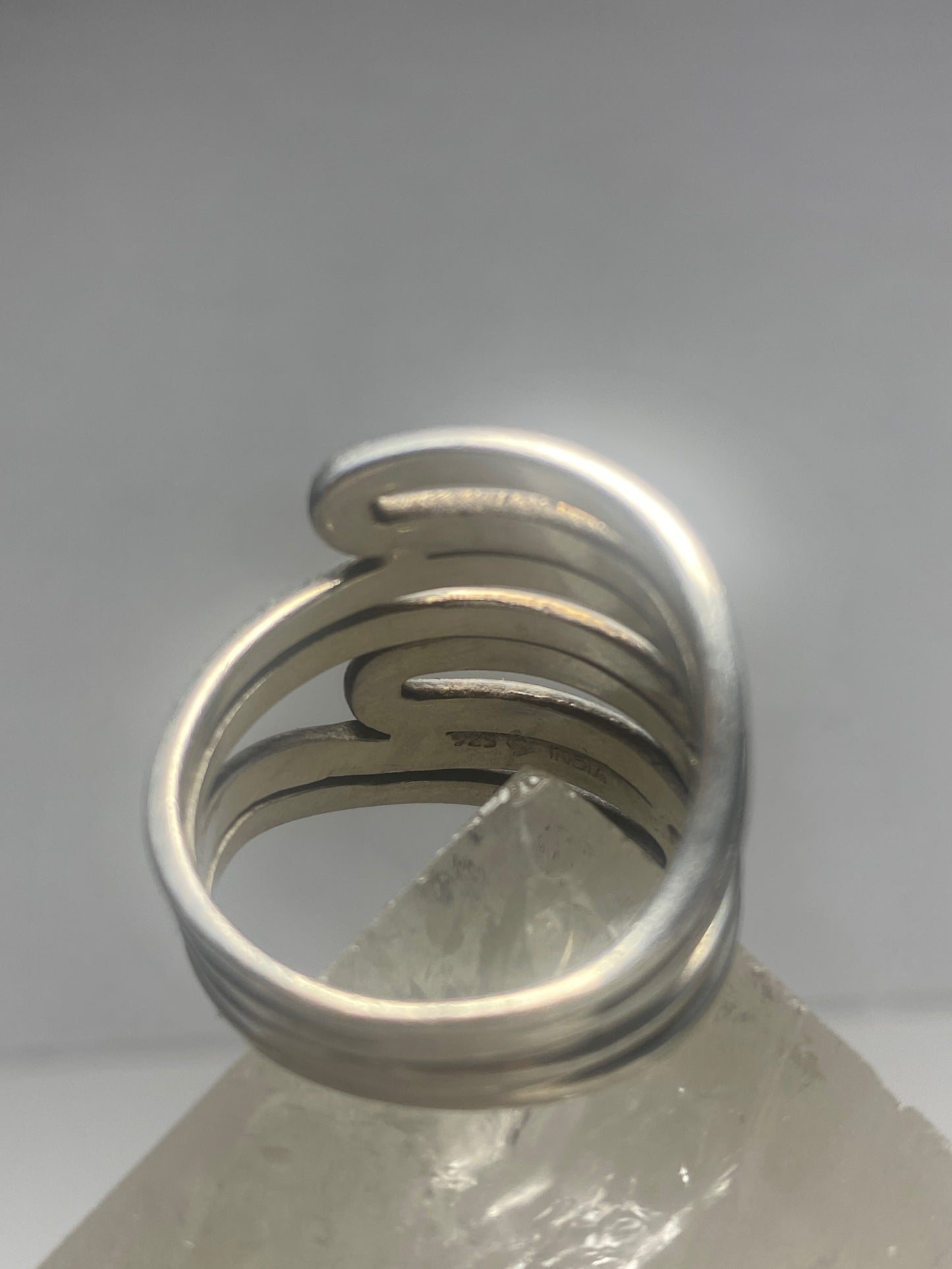 Knuckle ring cigar band  sterling silver women