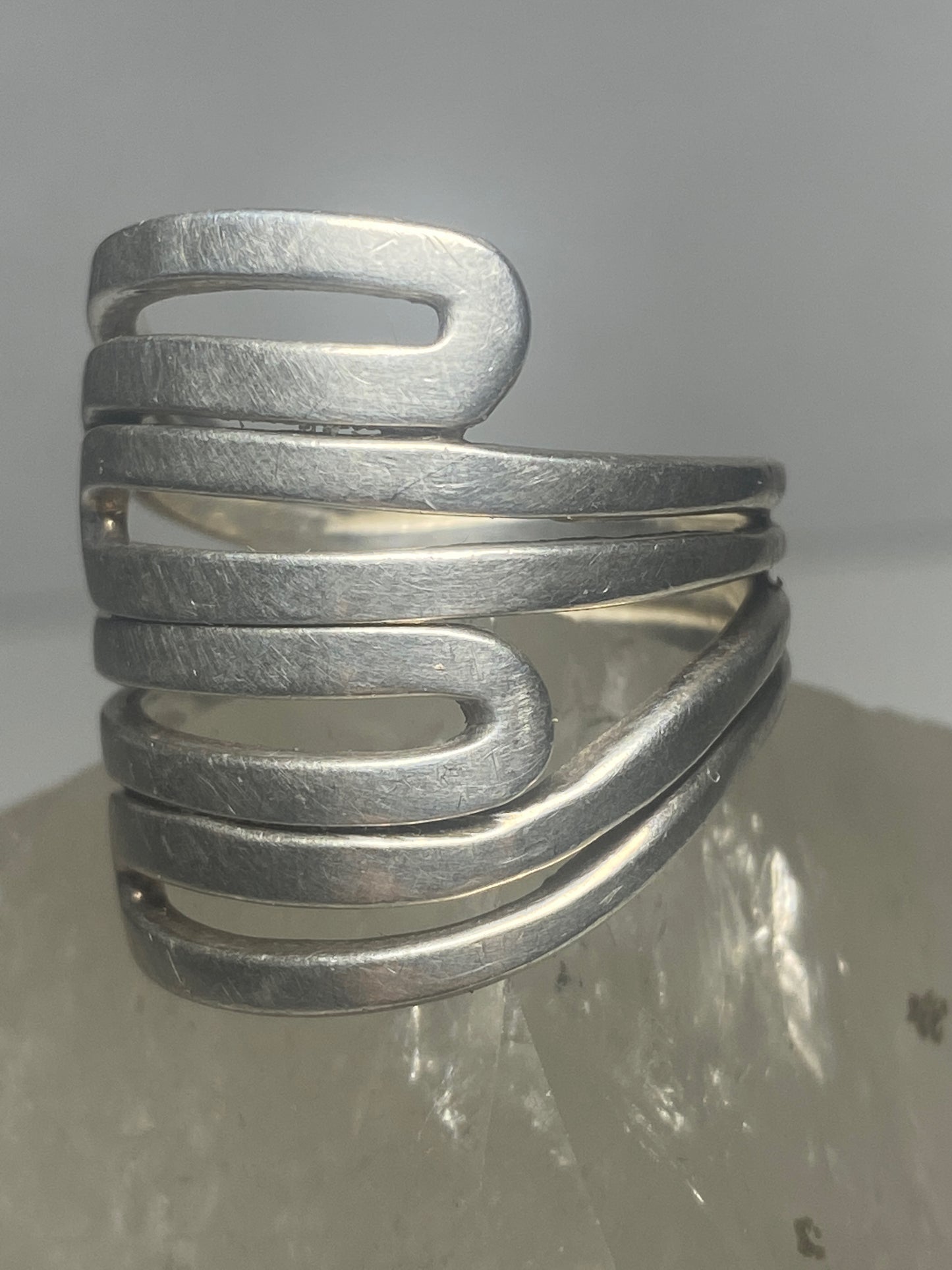 Knuckle ring cigar band  sterling silver women