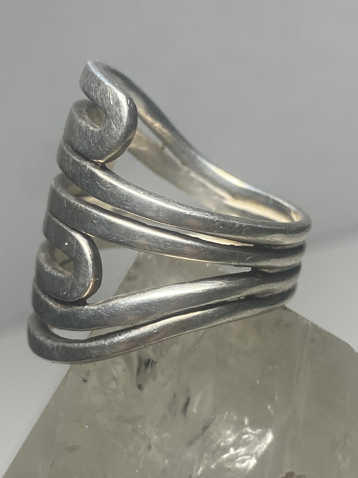 Knuckle ring cigar band  sterling silver women