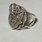 Lady face ring Art Nouveau Style marcasites sterling silver women girls