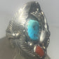 Eagle ring turquoise coral Navajo sterling silver women men