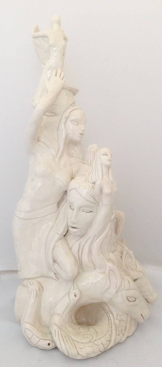 Porcelain Figurative Sculpture "The Race Is On"