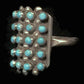 Zuni Ring Petite Point Turquoise Sterling Silver Size 6.75