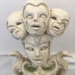 Porcelain Figurative Sculpture "Three Heads Better than One"