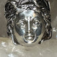 Face ring size 10.7 birds Classical Renaissance face figurative band sterling silver women men