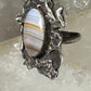 Agate ring size 6 Brutalist sterling silver women