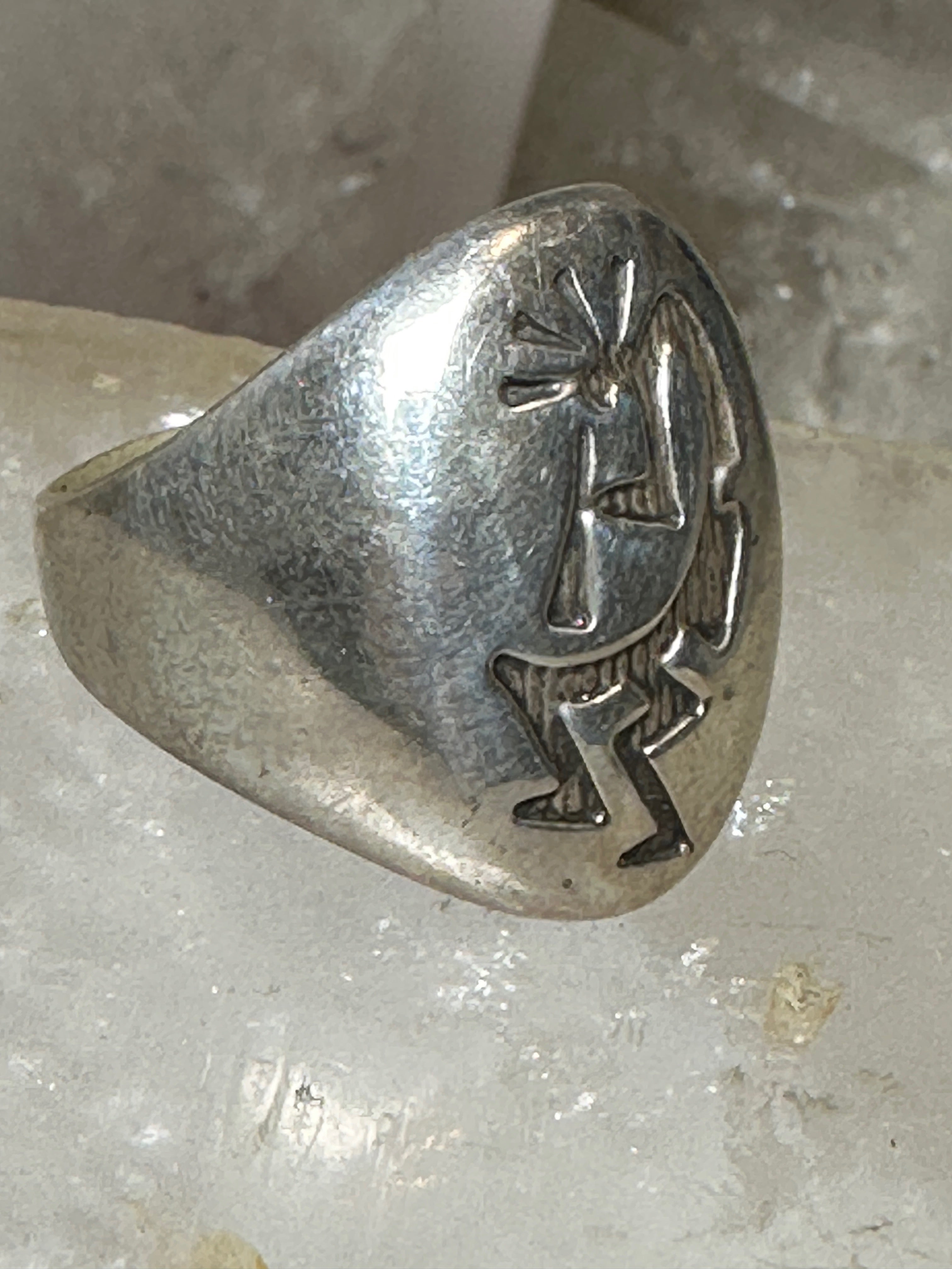Kokopelli ring size 9.50 sterling silver women men SpiritbeadNW