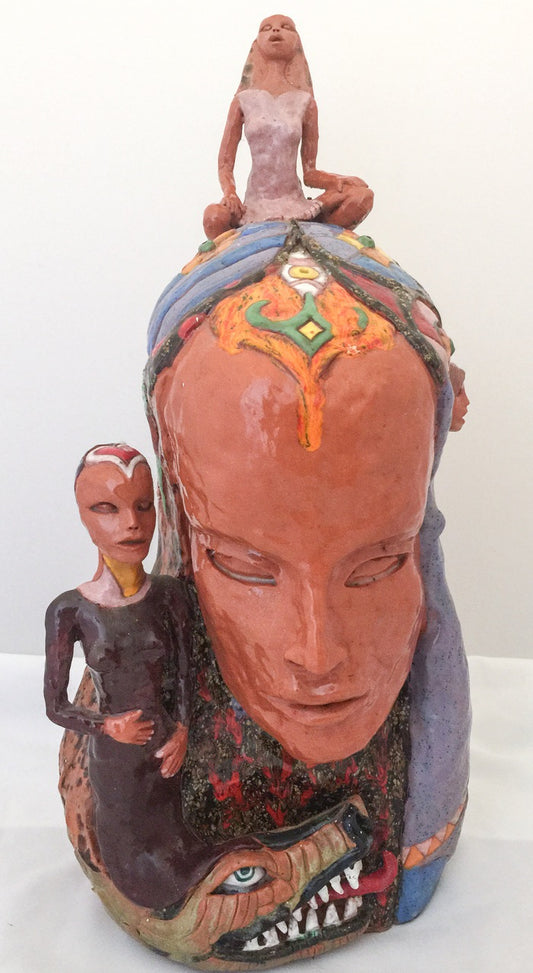 Figurative Sculpture in Black Mountain Clay  "Together"