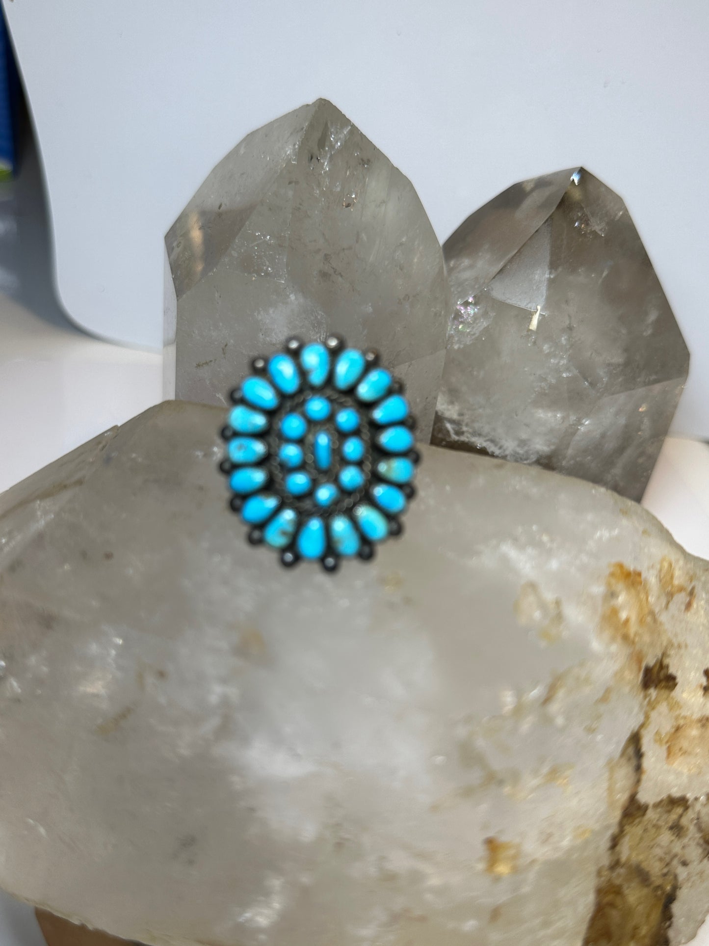 Turquoise ring size 7.50 Zuni  sterling silver women