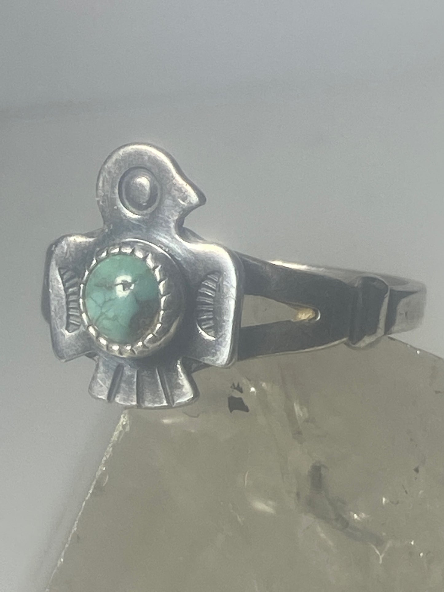 Phoenix ring Turquoise band southwest sterling silver women girls