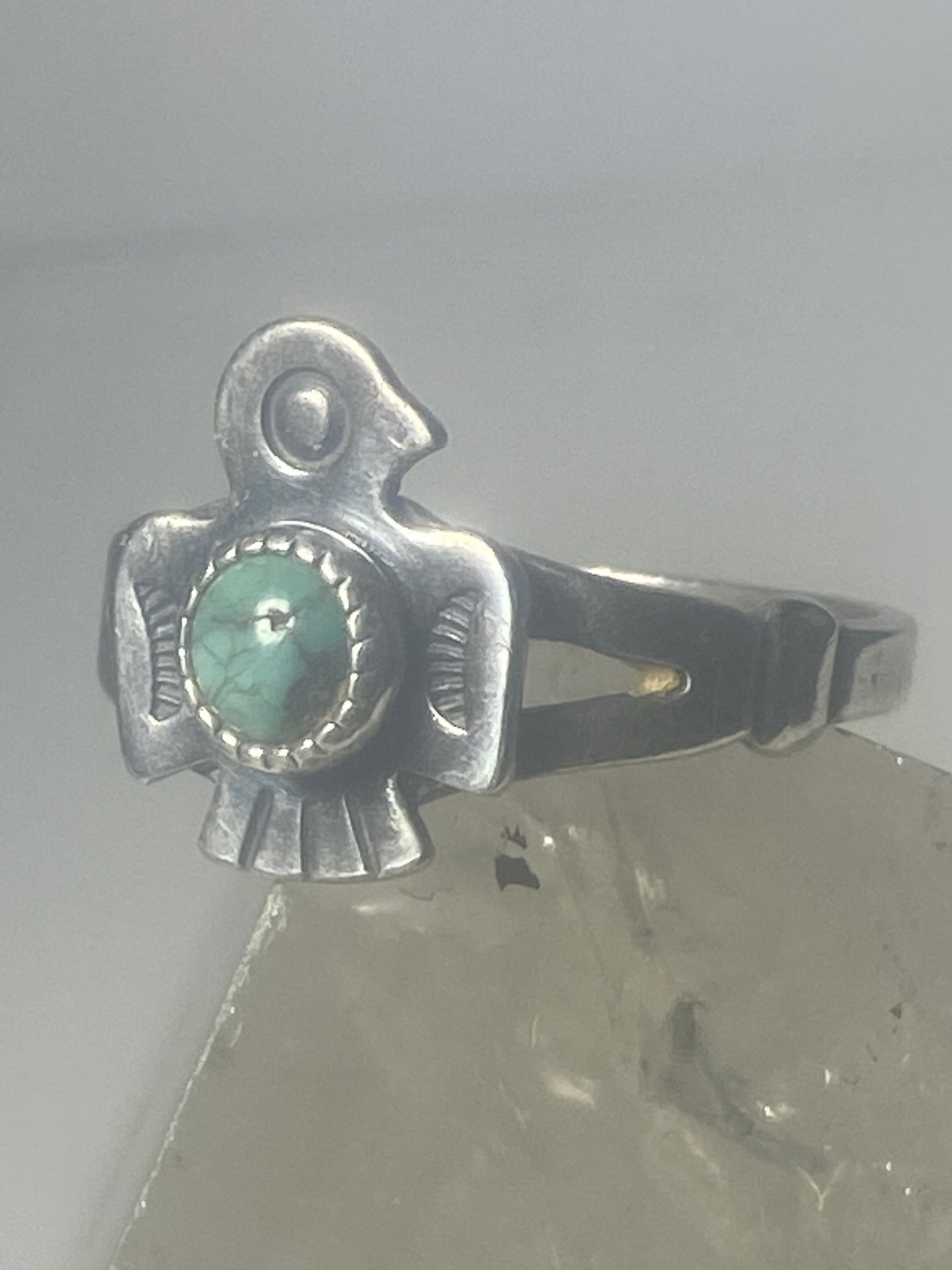 Phoenix ring Turquoise band southwest sterling silver women girls