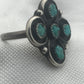 Vintage Sterling Silver Southwest Tribal Turquoise Flower Ring   Size 6  4.4g