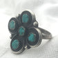Vintage Sterling Silver Southwest Tribal Turquoise Flower Ring   Size 6  4.4g