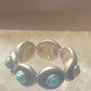 Zuni ring size 4  Turquoise band petite point sterling silver pinky
