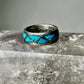 Turquoise ring size 4.50 Zuni band wedding sterling silver women