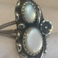 Vintage Sterling Silver Southwest Tribal Mother of Pearl Ring  Feather Size 6.75  3g