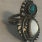 Sterling Silver Southwest Tribal \Turquoise & Mother of Pearl Ring Size 5.5 11g