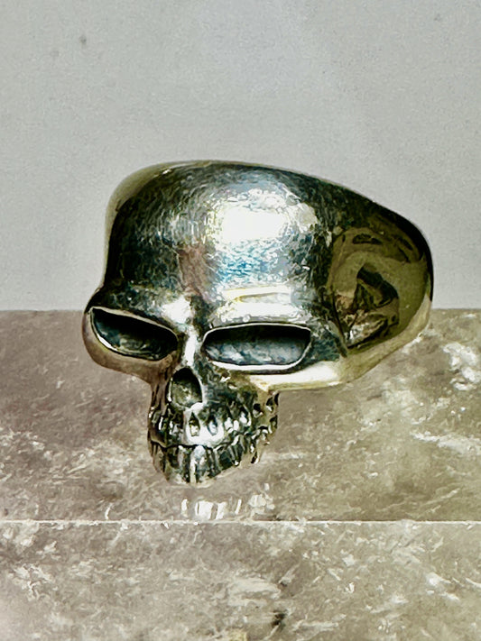 Skull ring size 14 biker band  sterling silver men
