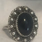 Vintage Sterling Silver Onyx Southwest Tribal Ring Size  7  6.9g