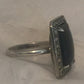 Vintage Sterling Silver Onyx Marcasite Art Deco Mourning Ring  Size 5.5  4g