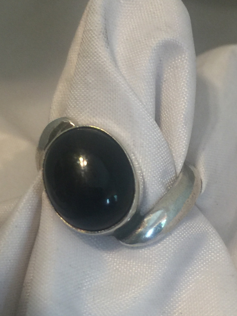 Vintage Sterling Silver Onyx Ring  Size  5.50  4.2g
