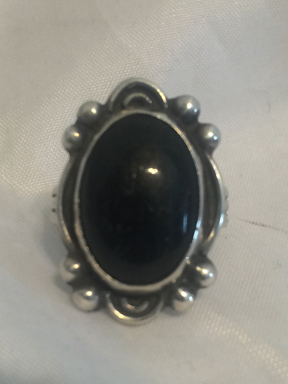 Vintage Sterling Silver Ring Lot Onyx Mexico Size 5.25 4.2g Pinky