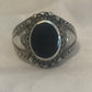 Vintage Sterling Silver Onyx Ring Band Size 6  6.8g