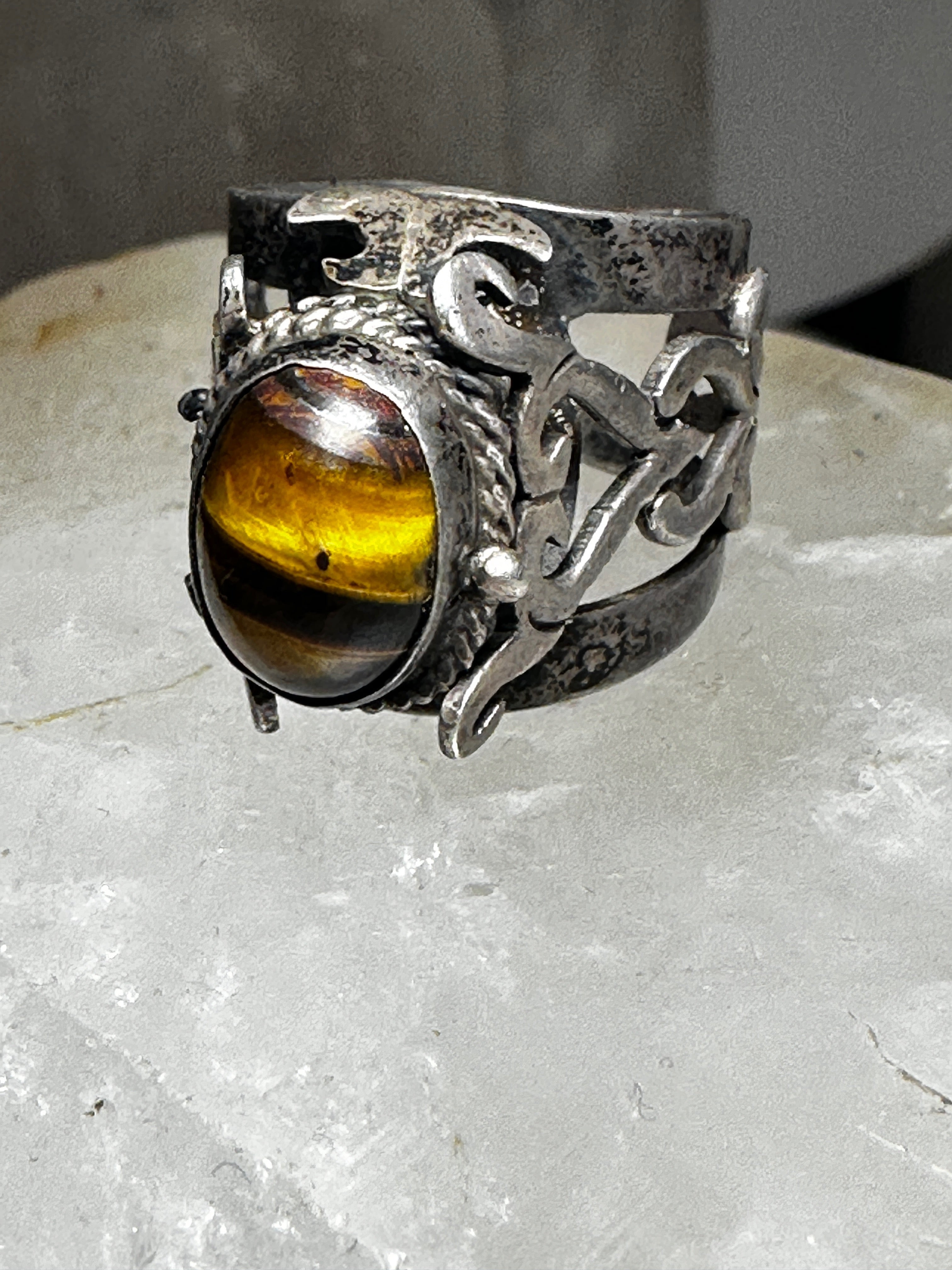 Native Tigers Eye shops Silver Ladies Ring Southwest Design Any Size