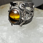 Tiger Eye poison ring size 6.75 heart scroll design Mexico Taxco  sterling silver women