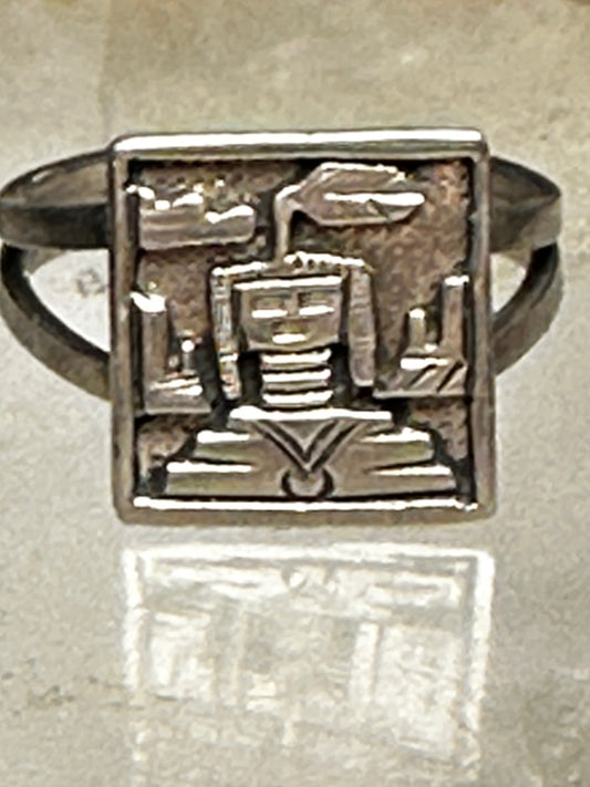 Kay Johnson Anglo ring size 6.25 figurative Navajo sterling silver sterling women