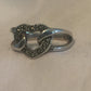 Vintage Sterling Silver Heart Marcasites Ring Band Size  8 3.6g