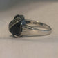 Vintage Sterling Silver  Onyx & Marcasite Band Ring    Size 7  3.9g