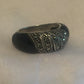 Vintage Sterling Silver Onyx & Marcasites Ring   Size 5.5  4.7g