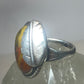 Agate ring size 10 Navajo leaf  sterling silver women