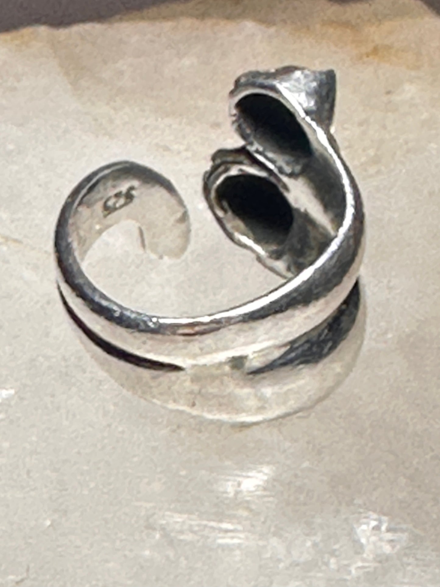 Cat ring size 5.50 cats kitten band  sterling silver sterling women girls