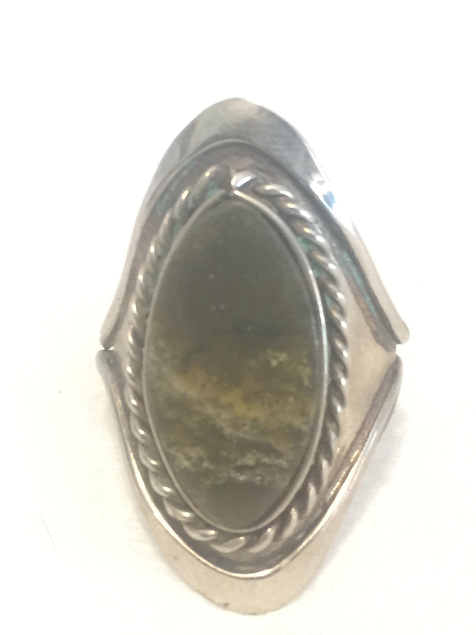 Vintage Sterling Silver Southwest Tribal Ring  Size Adj  6.50 to 8.50