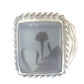 Agate Ring Sterling Silver Southwest Size 8.25